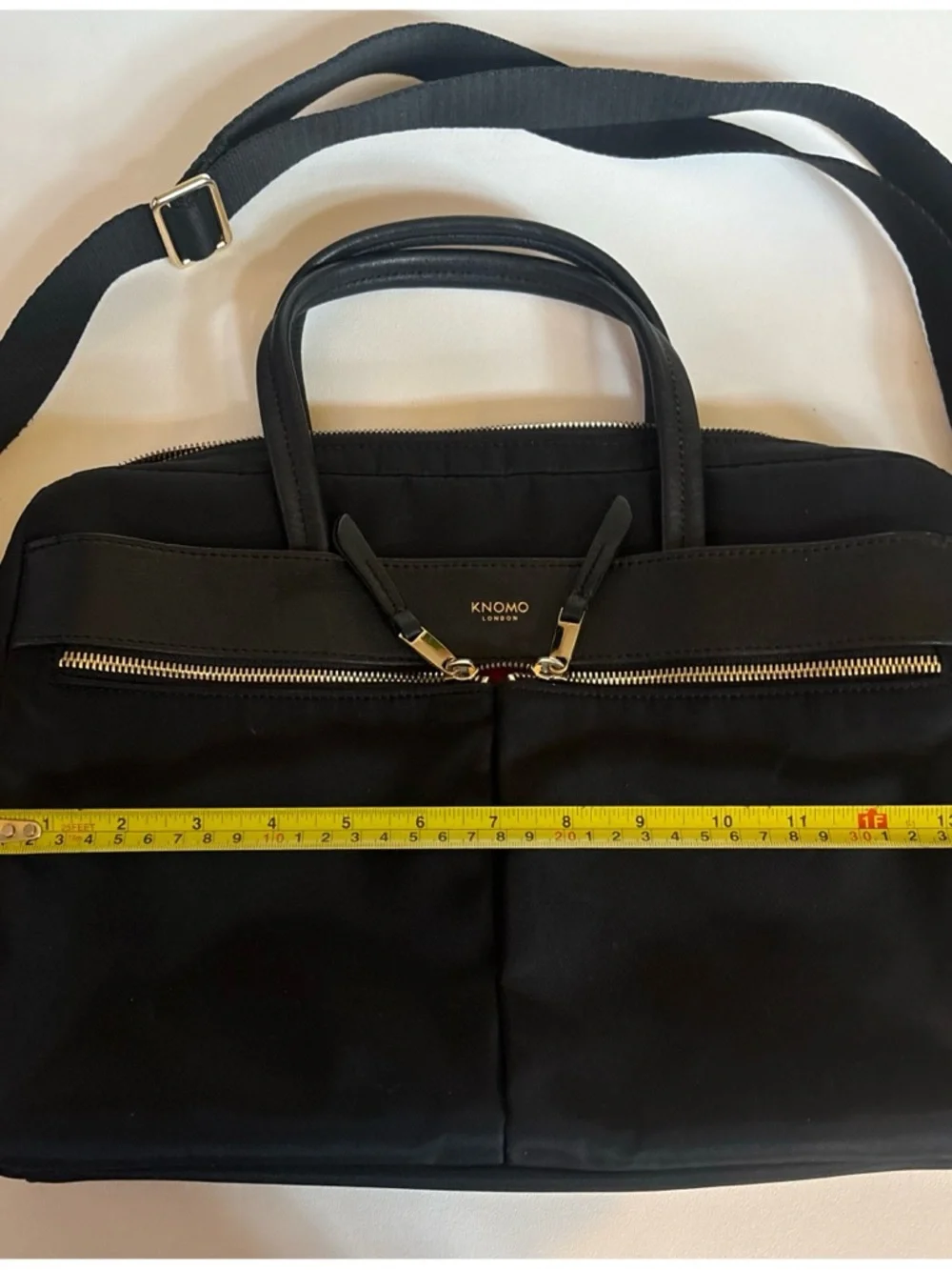 Knomo Womens Hanover 14 inch Laptop Briefcase Shoulder Work Bag in Black